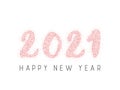 New Year wishes, 2021 of pink gold confetti scatter. Luxurious banner.