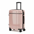Rose Gold Hardside Carry- On Suitcase with TSA Lock and Four Wheels on White Background Royalty Free Stock Photo