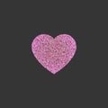 rose gold heart icon. glitter logo, love symbol on a black background. use in decoration, design as the emblem. vector