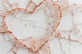 A rose-gold heart network pattern forms an intricate design against a smooth white surface. This artwork evokes feelings of love Royalty Free Stock Photo