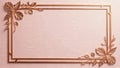 Rose gold leaf frame border decoration Royalty Free Stock Photo