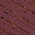 Rose gold sparkling paper. Luxury decorative design. Stripes pattern on background. Festive seasonal sheet.