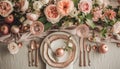 A rose gold-themed tabletop arrangement, where metallic accents harmonize with a soft color Royalty Free Stock Photo