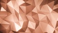 Rose gold triangle low polygon. Brown geometric triangular polygonal. Abstract mosaic background. 3D Rendering illustration