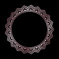 Rose golden shiny glowing ornate frame isolated over black Royalty Free Stock Photo