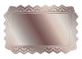 Rose golden shiny glowing ornate frame isolated over white Royalty Free Stock Photo