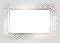 Rose golden shiny glowing ornate frame isolated over white Royalty Free Stock Photo