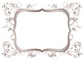 Rose golden shiny glowing ornate frame isolated over white Royalty Free Stock Photo