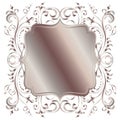 Rose golden shiny glowing ornate frame isolated over white Royalty Free Stock Photo