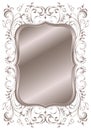 Rose golden shiny glowing ornate frame isolated over white Royalty Free Stock Photo