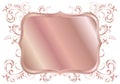 Rose golden shiny glowing ornate frame isolated over white Royalty Free Stock Photo