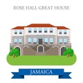 Rose Hall Great House in Jamaica vector flat attraction landmark