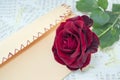 Rose and a handmade love envelope