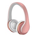 Rose headphones icon, realistic style