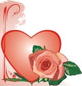 Rose and heart. Valentines day Royalty Free Stock Photo