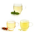 Rose hip tea, mint tea and chamomile tea, collection