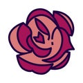 Rose icon in flate stile and pixel perfect technique.