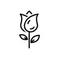 Black line icon for Rose, flower and bouquet Royalty Free Stock Photo
