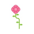 Rose isolated. Pink flower on white background. Vector illustration Royalty Free Stock Photo