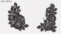 Rose lace ornament vector by hand drawing