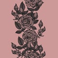 Rose lace seamless pattern by hand drawing.