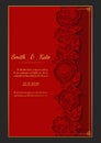 Wedding card lace style on red background
