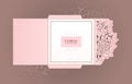 Rose Laser cut, minimalist floral laser cut pink paper, flower template design, floral pink invitation laser cut, Laser cutting