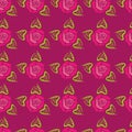 Rose with leaf seamless pattern