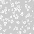 Rose with leaf seamless pattern