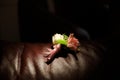 Rose and Lily Boutonniere Royalty Free Stock Photo