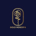 Rose line art logo. luxury floral beauty spa, fashion, skin care, cosmetics, natural products and salon. luxury labor background Royalty Free Stock Photo