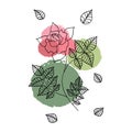 Rose Line art illustration vector2