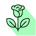 Rose line icon, vector pictogram of single flower. Plant illustration