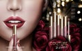 Rose lip gloss ad