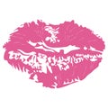 Rose lipstick kiss