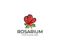 Rose Logo Template. Rosa Flower Vector Design