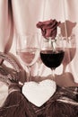 Rose, love, wine, heart in vintage hues Royalty Free Stock Photo