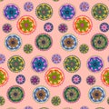 Rose Mandala Illustration Surface Pattern Design Royalty Free Stock Photo