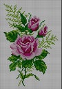 Rose mosaic tile pattern. flower for crochet cross stitch pattern Royalty Free Stock Photo