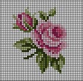 Rose mosaic tile pattern. flower for crochet cross stitch pattern Royalty Free Stock Photo
