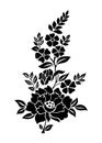 Rose motif, Flower design elements vector. Flower vintage Baroque Victorian floral ornament.