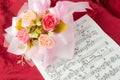 Rose on the musical notes