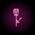 Rose neon icon. Simple thin line, outline vector of dia de muertos icons for ui and ux, website or mobile application