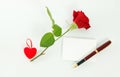 Rose and note Royalty Free Stock Photo