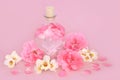 Rose and Orange Blossom Flower Perfume in Heart Shaped Bottle Royalty Free Stock Photo