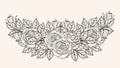 Rose ornament vector by hand drawing Royalty Free Stock Photo