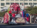 Rose parade colorful float