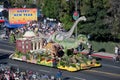 Rose Parade float with dinosaurs Royalty Free Stock Photo