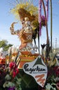 Rose Parade float with female figure