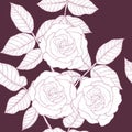 Rose pattern by hand drawing.